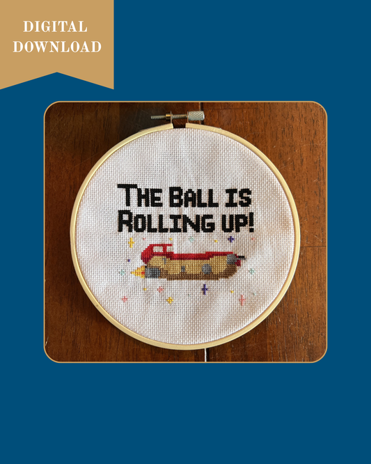 Ball Is Rolling Up Cross Stitch PATTERN